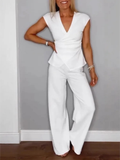 Olivia | Elegant damset: V-ringad topp och byxor