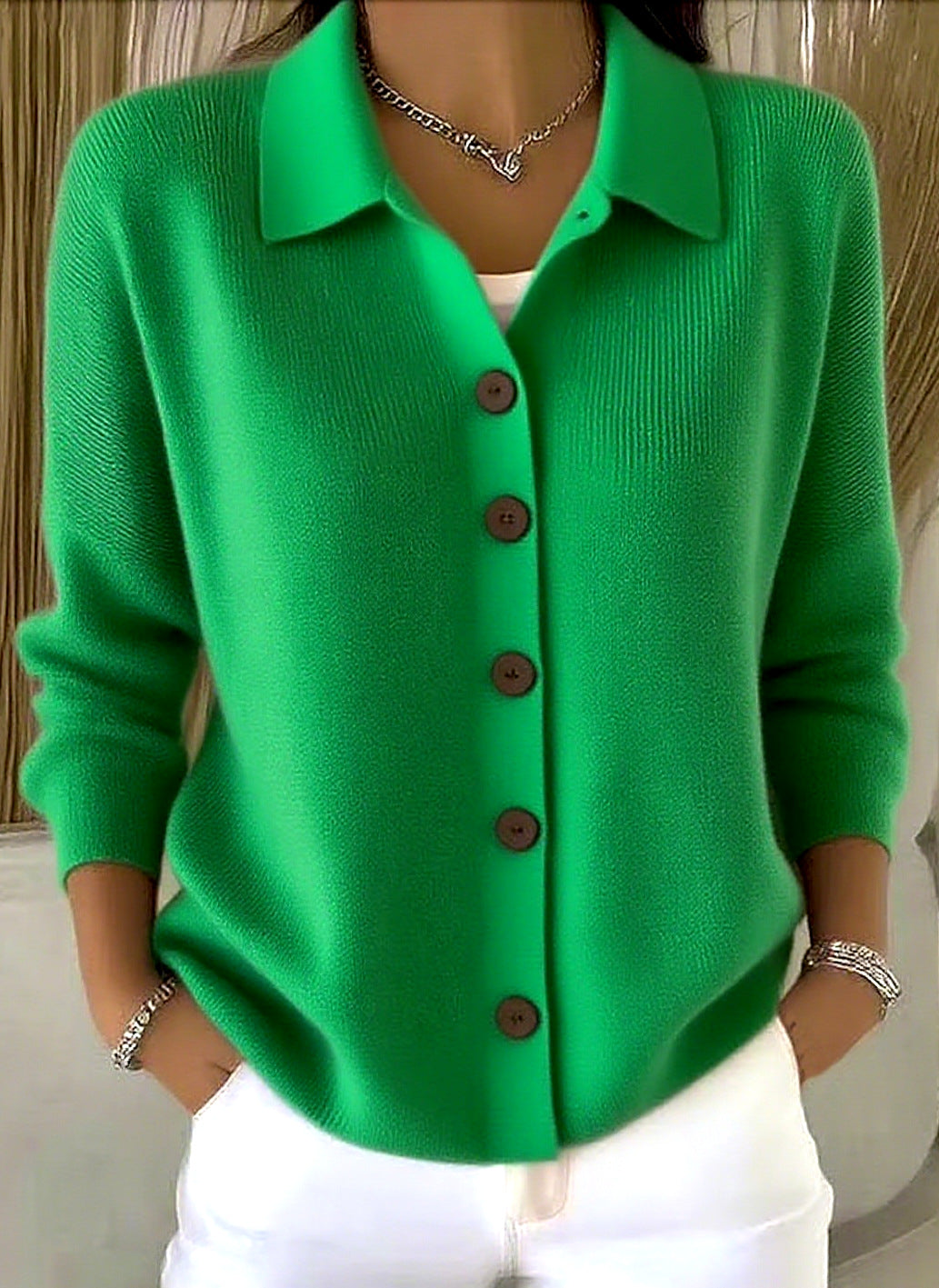 Amelie™ Stickad Cardigan | Tidlös elegans och vardagskomfort