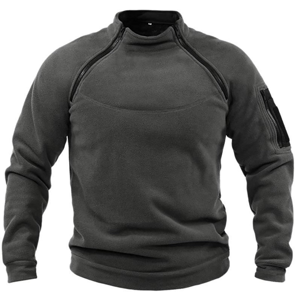 Fleecejacka - Varm - Fickor - Taktisk fleece - Fleece med dragkedja för män