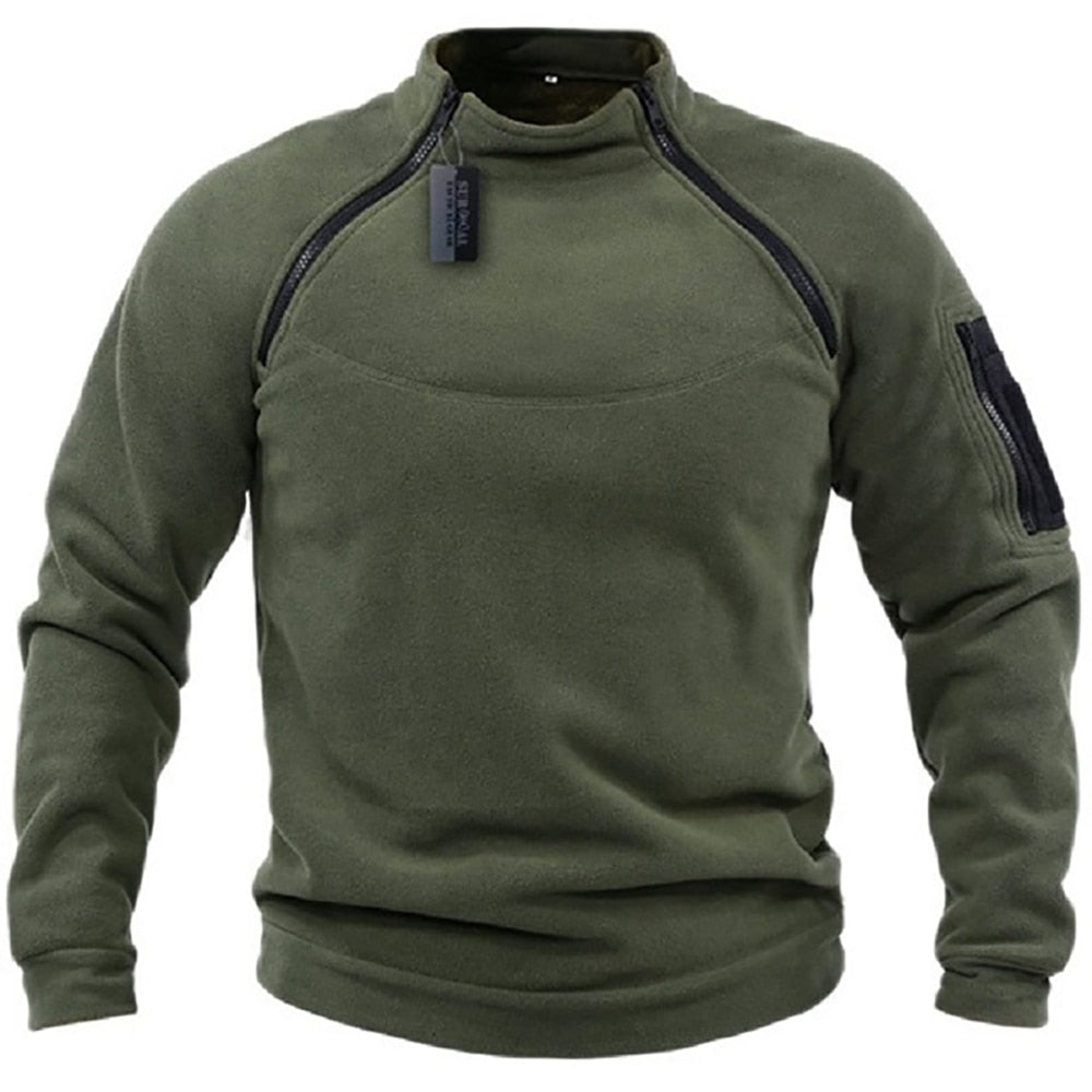 Fleecejacka - Varm - Fickor - Taktisk fleece - Fleece med dragkedja för män