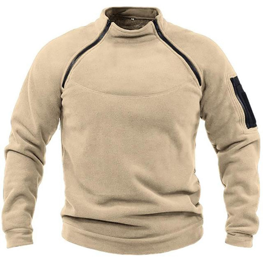 Fleecejacka - Varm - Fickor - Taktisk fleece - Fleece med dragkedja för män