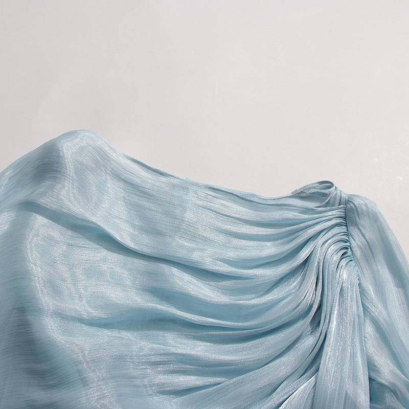 Madelyn | Dam Draperad Långärmad Maxi Bröllopsgästklänning