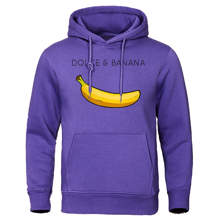 Hoodie | Bananmönster | Dragsko | Pullover Hoodie | Avslappnad Hoodie