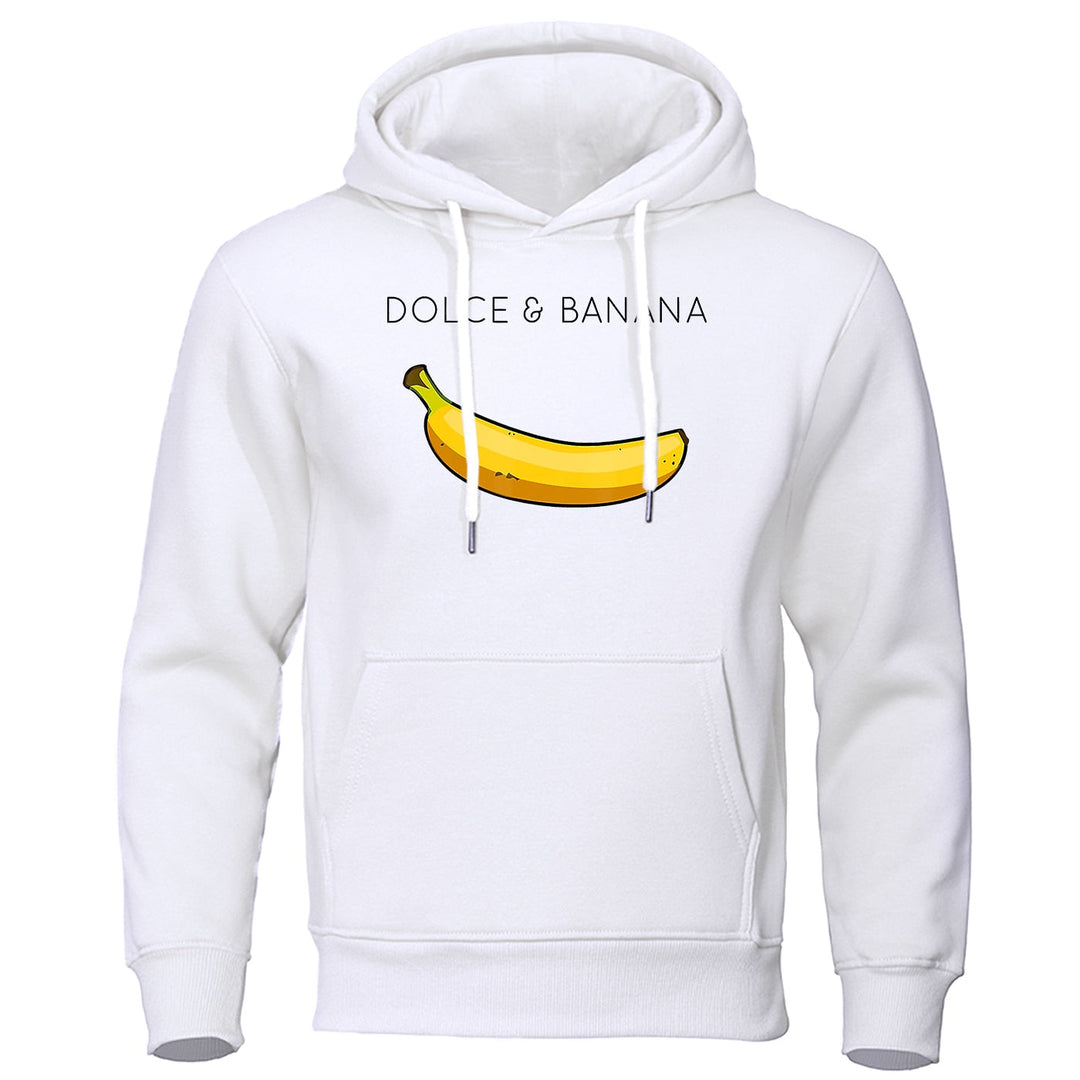 Hoodie | Bananmönster | Dragsko | Pullover Hoodie | Avslappnad Hoodie