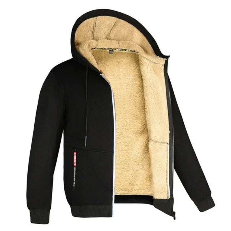 Sherpa Fleece Hoodie | Varm | Dragkedja | Vinter Hoodie | Hoodie Jacka