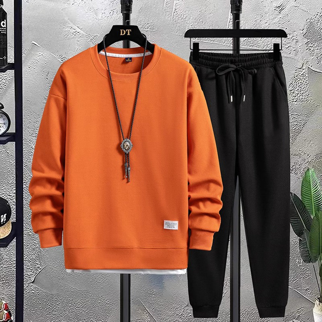 Sweatdräkt - Löst sittande tvådelat för män - Sweatshirt och Sweatpants Set