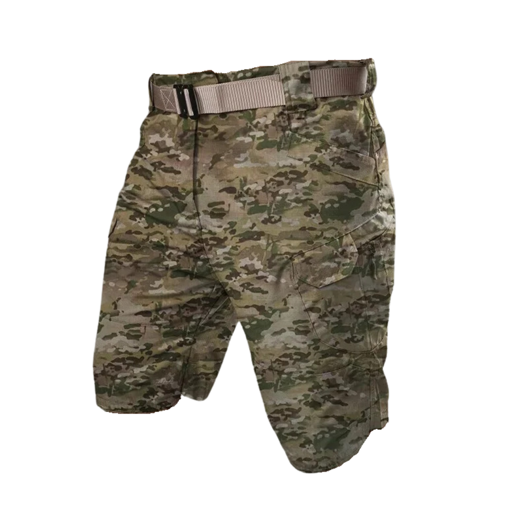 Herr Outdoorshorts med 6 fickor med dragkedjor - FlexTrek Cargo Shorts