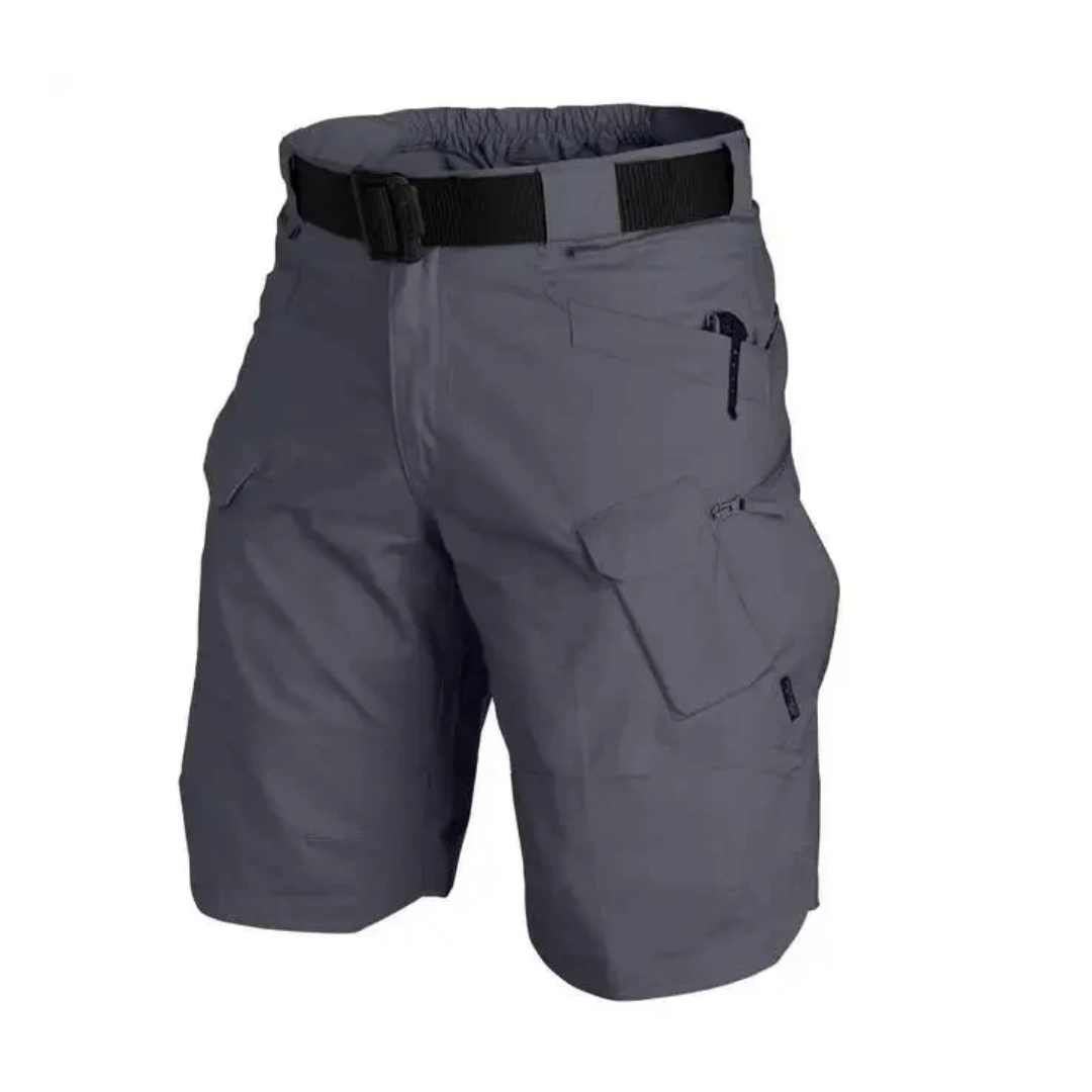 Herr Outdoorshorts med 6 fickor med dragkedjor - FlexTrek Cargo Shorts